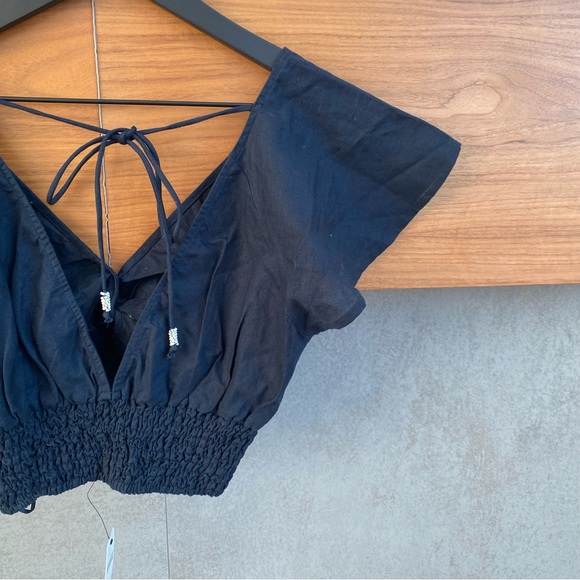 NWT Anthropologie Twist-Front Flutter-Sleeve Blouse, Size XXS - Picture 10 of 14